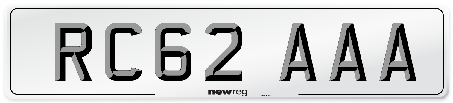 RC62 AAA Number Plate from New Reg